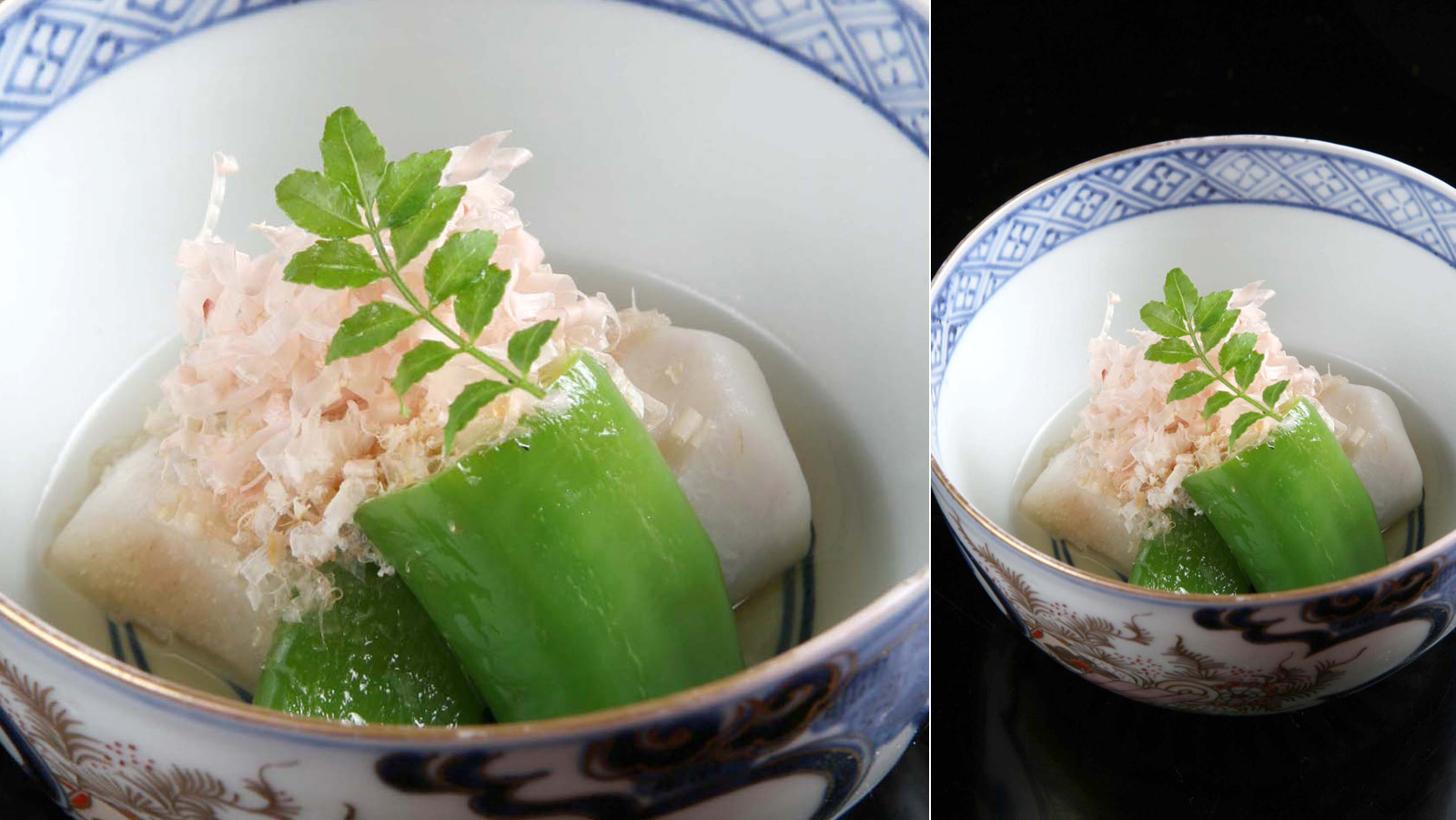(Simmered Dish) Simmered Manganji Pepper, White Taro Stem, and Baby Taro